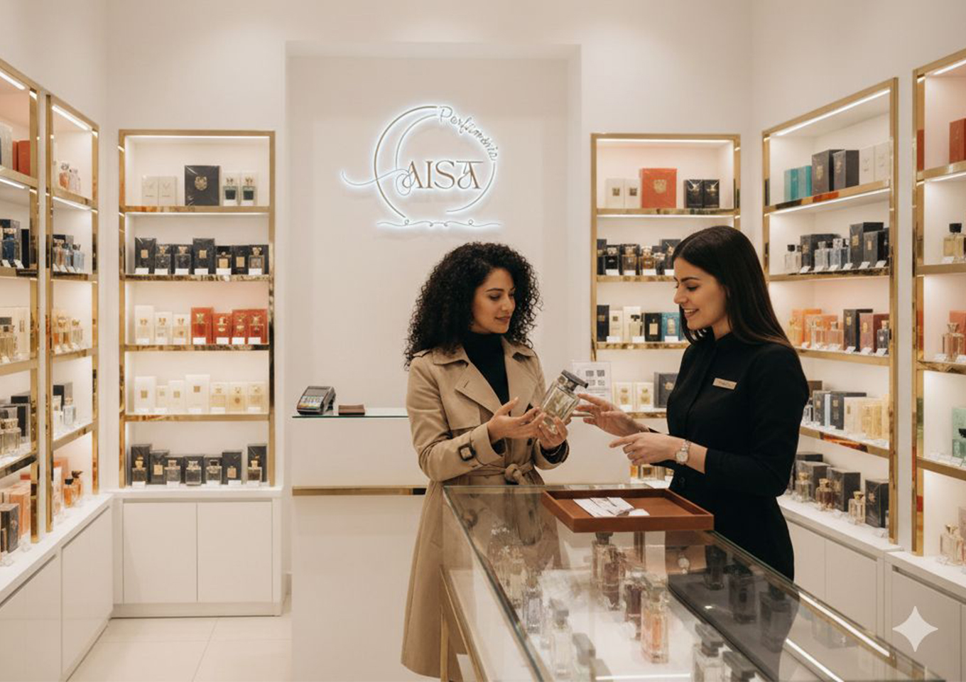 Aisa parfüm boltban segít az eladó